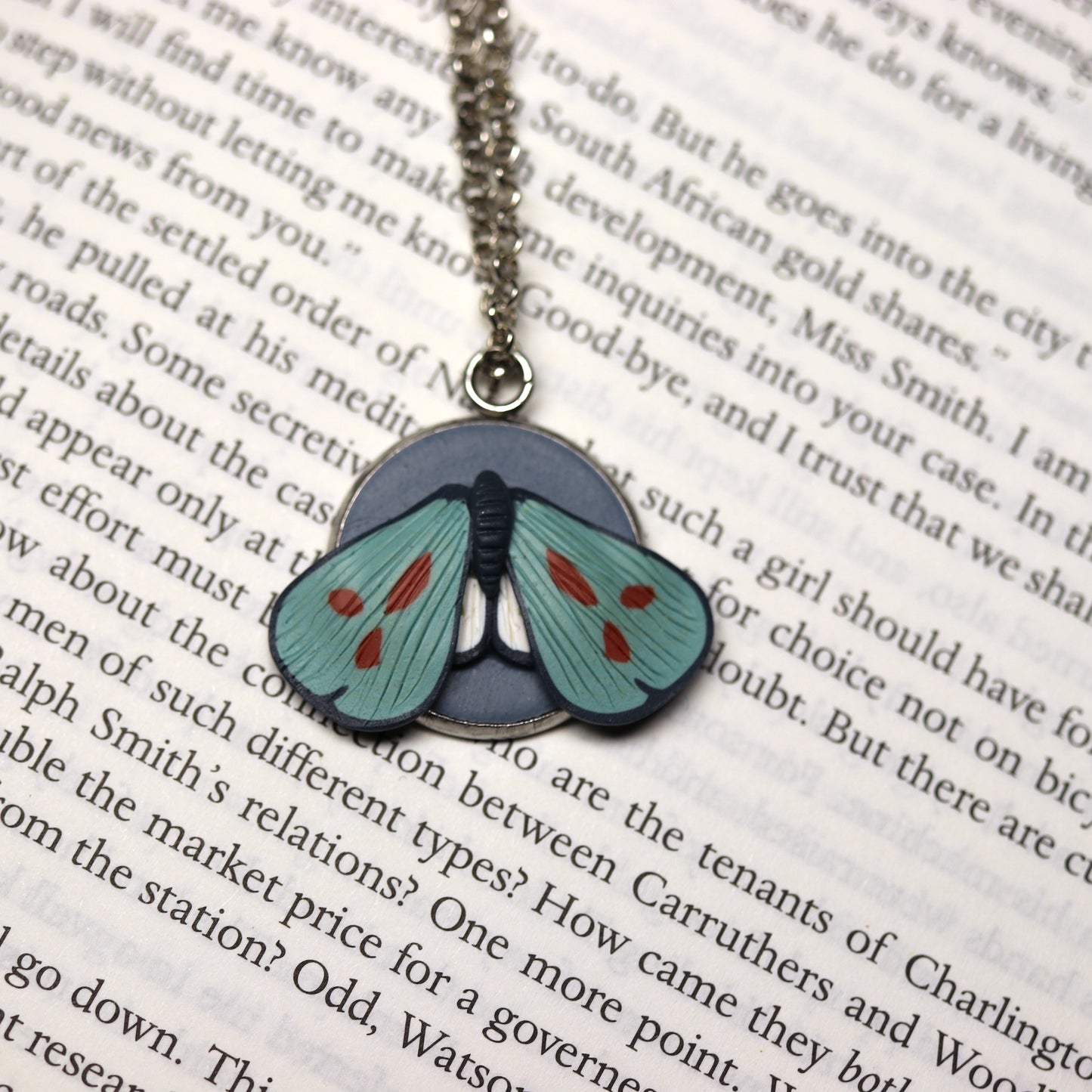 Folk Art Moth Necklace 01