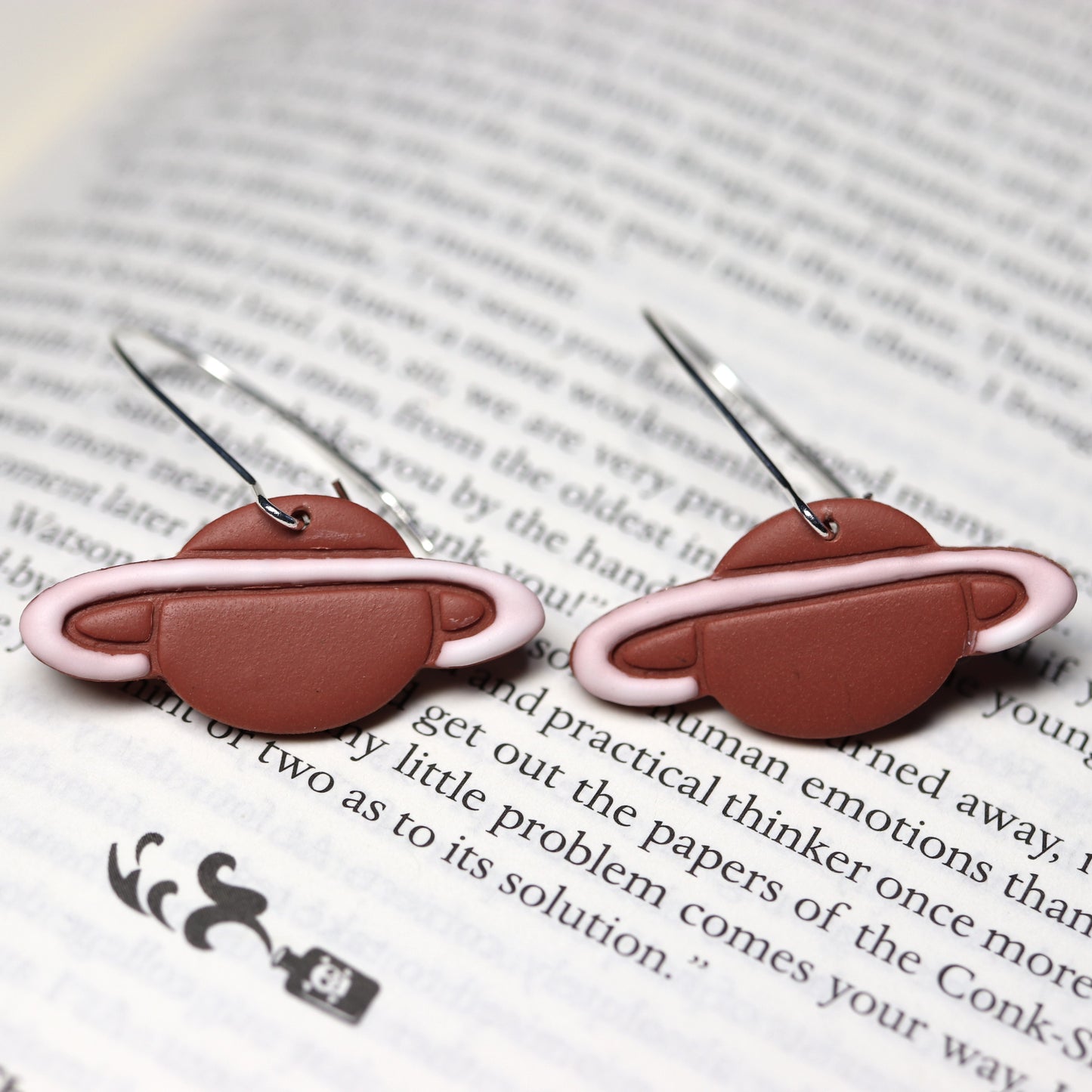 Saturn Earrings in Adobe