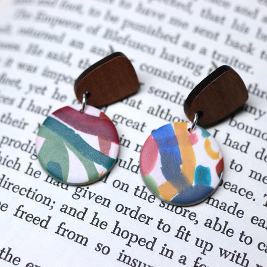 Jo Earrings in Colorful Mosaic