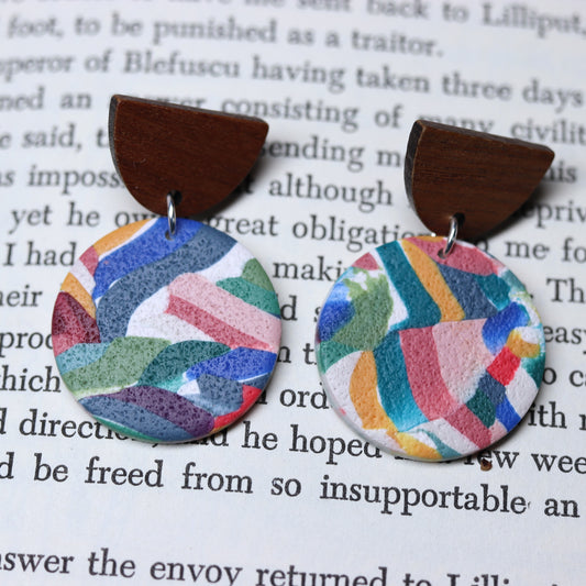 Meg Earrings in Colorful Mosaic 01