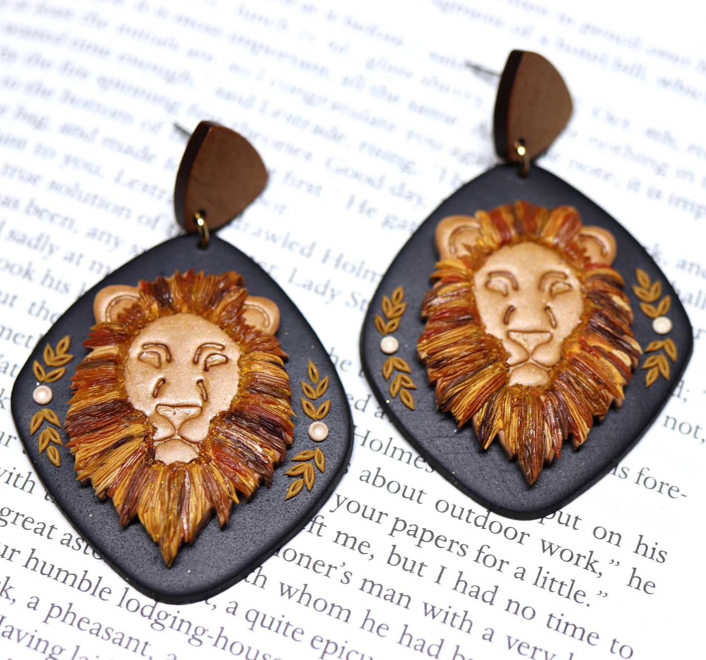 Elaine Earrings in Lions