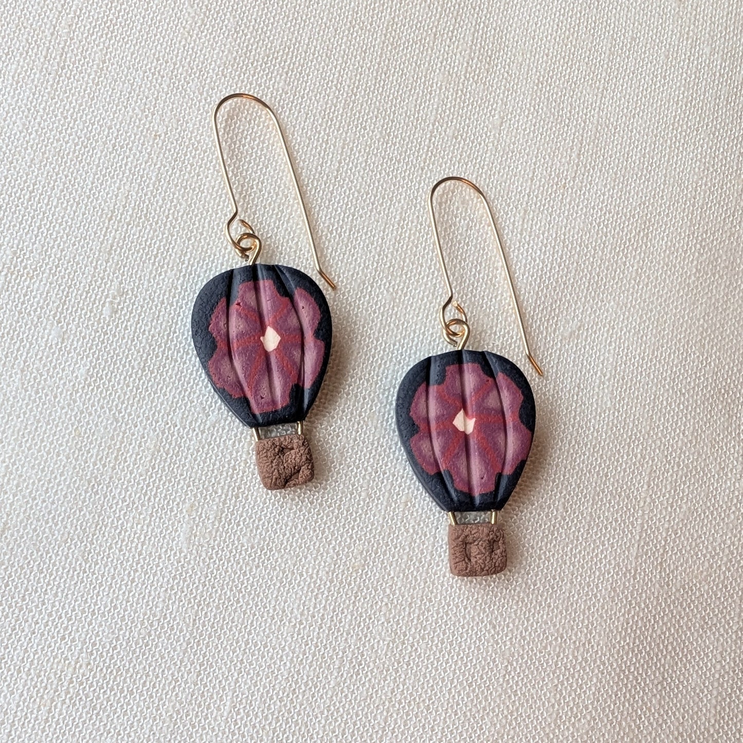 Floral Hot Air Balloon Earrings 01