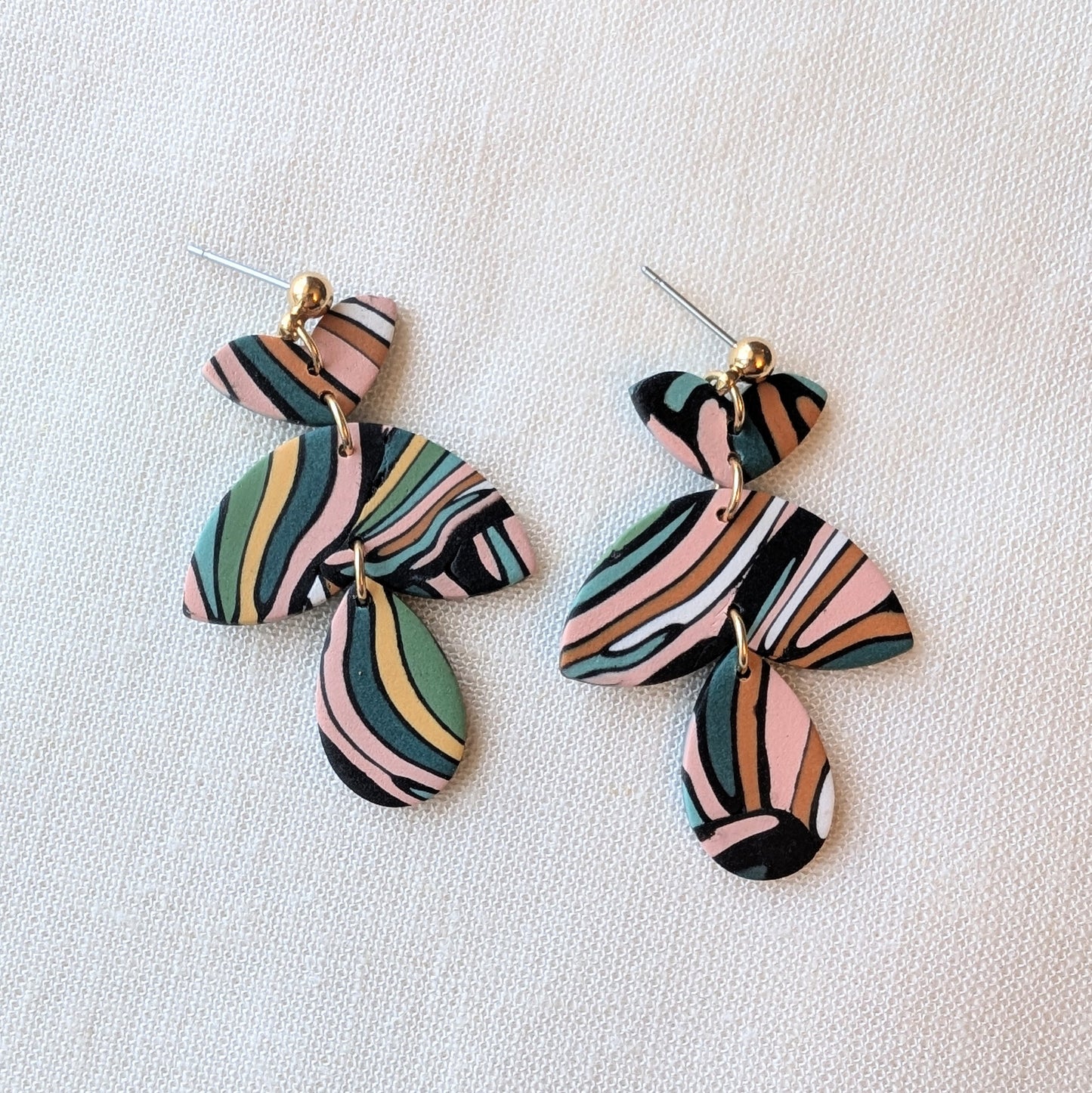 Amira Earrings in Abstract Earth Tones