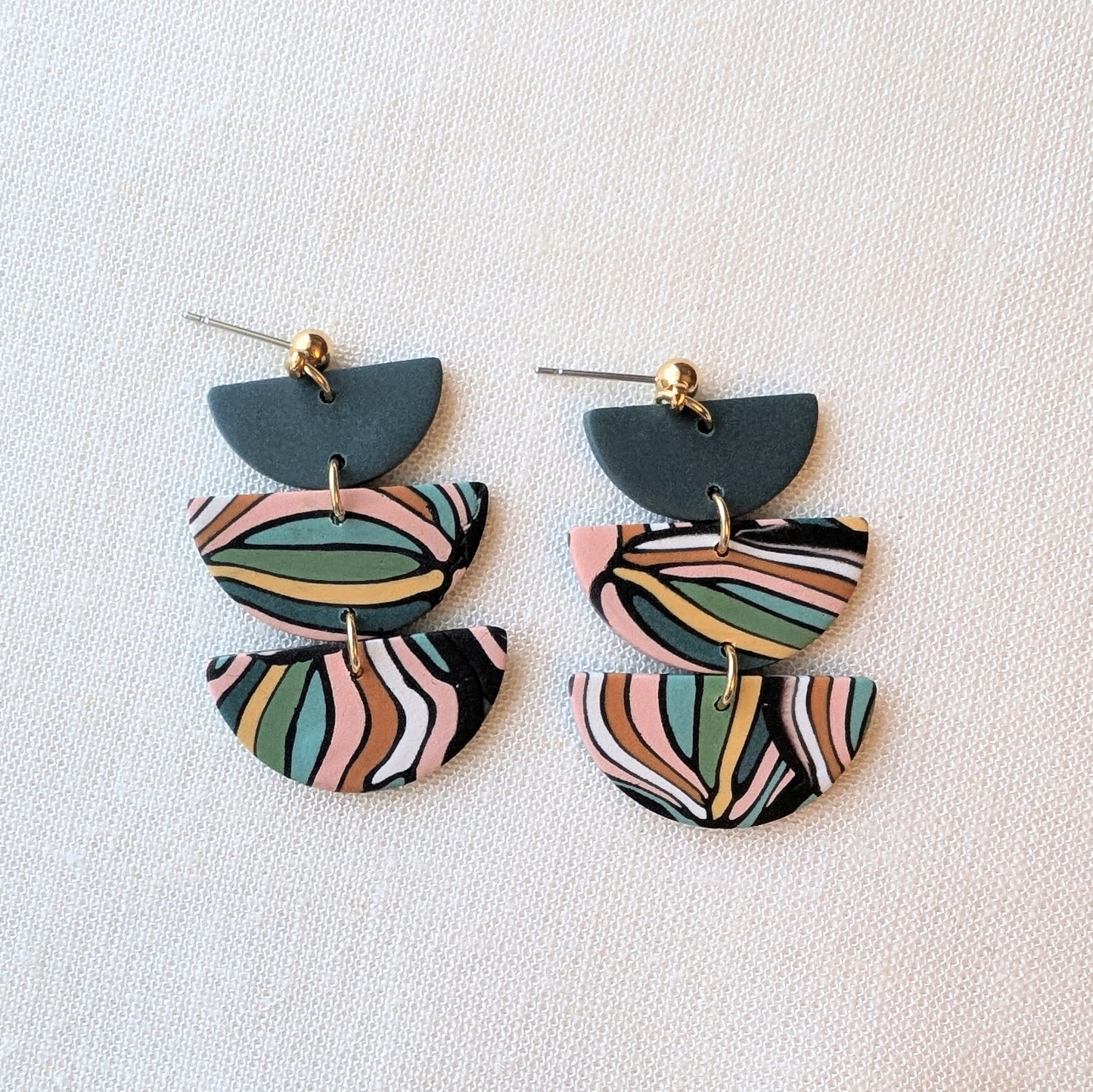 Egwene Earrings in Abstract Earth Tones