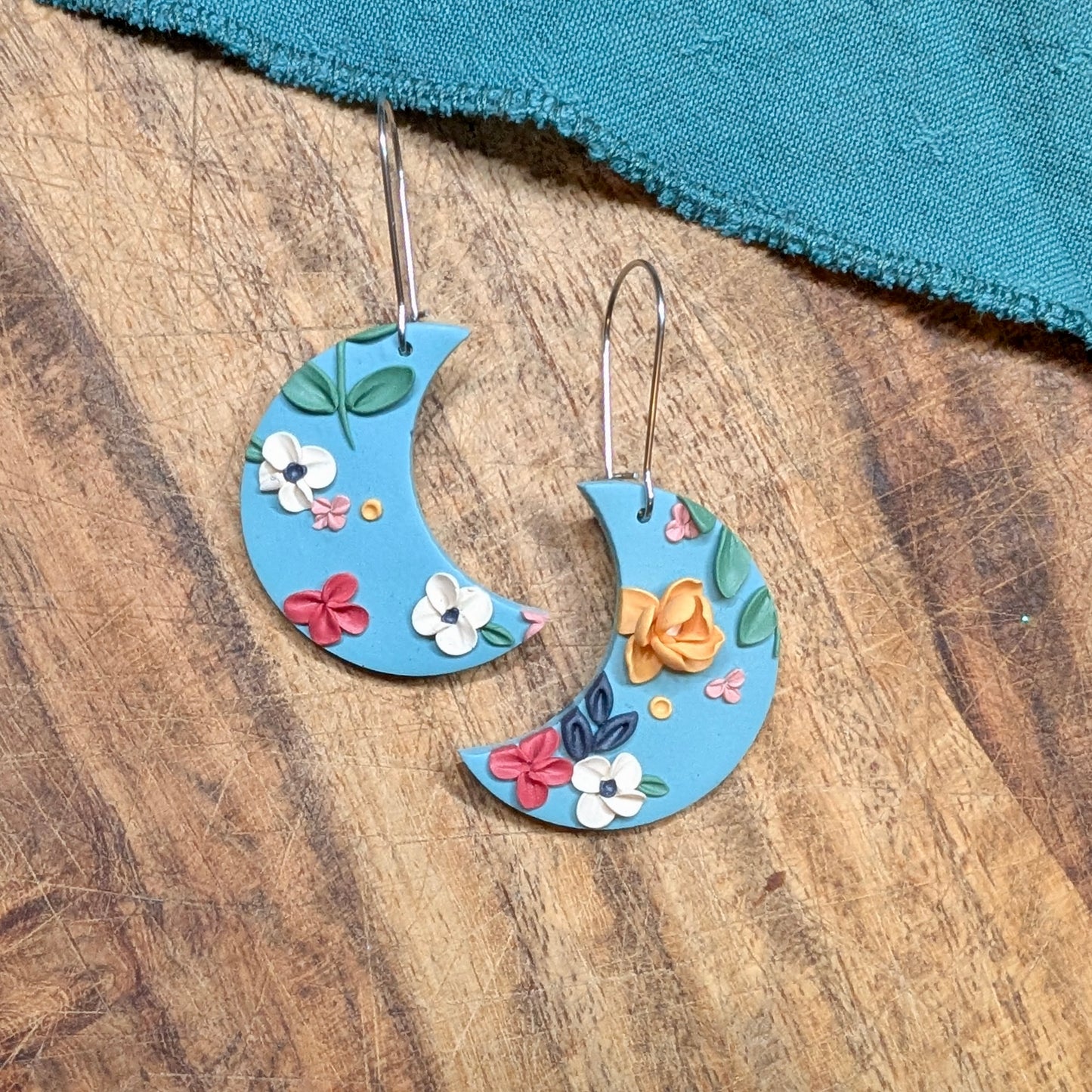 Luna Earrings in Turquoise Floral