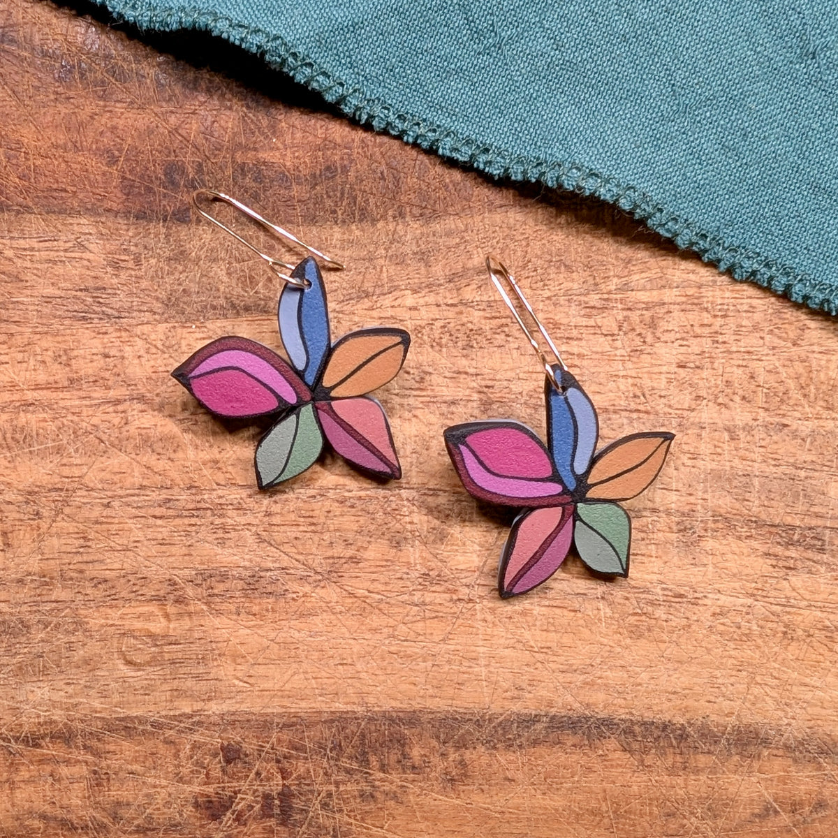 Bold Rainbow Flower Earrings