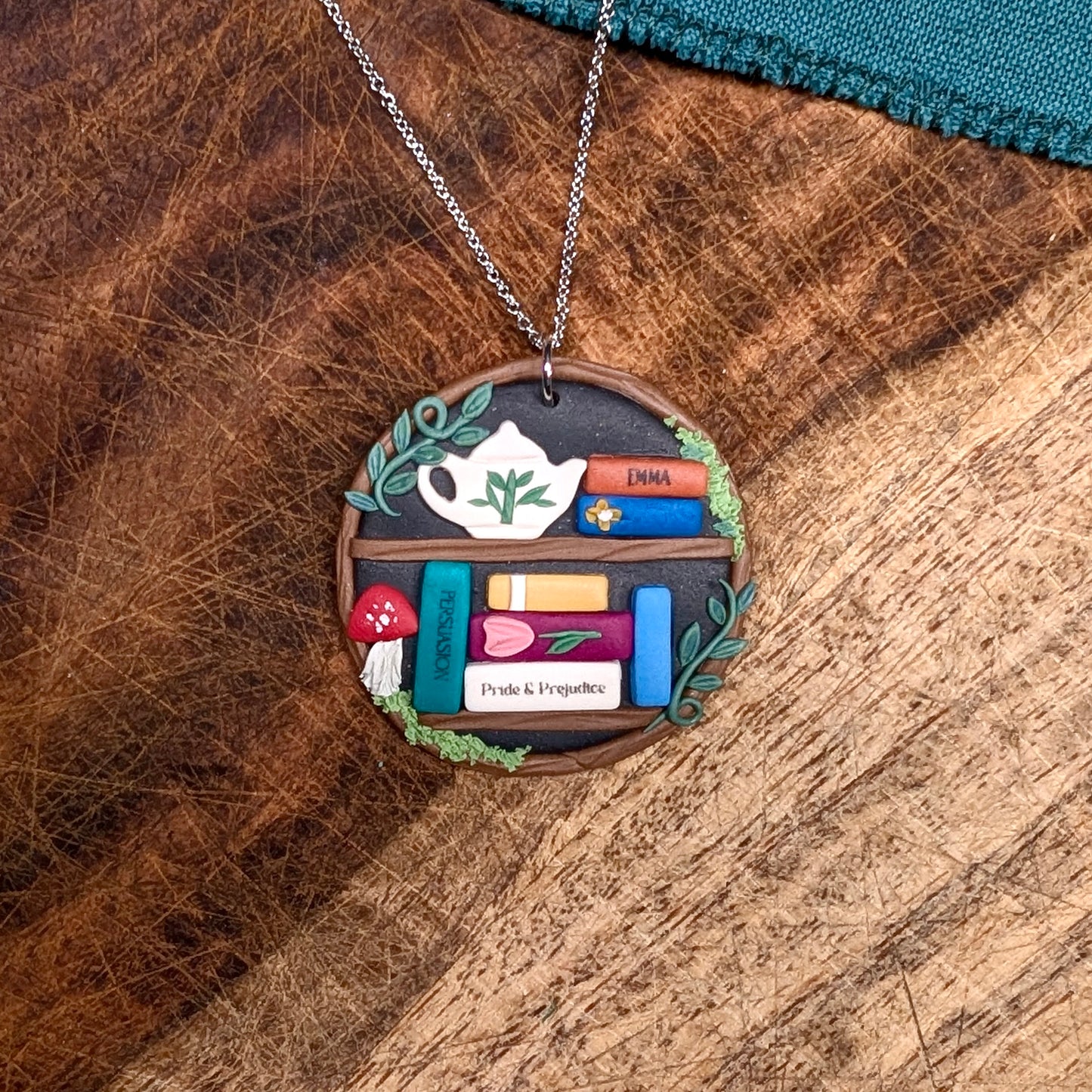 Jane Austen Magic Tree Bookshelf Pendant 02