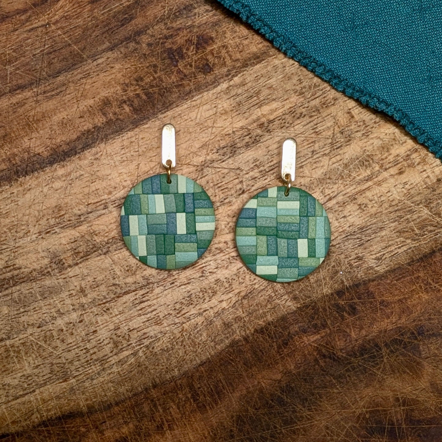 Meg Earrings in Shades of Green
