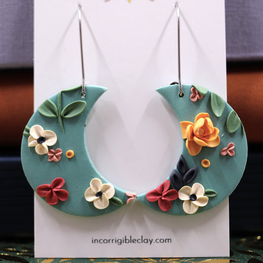 Luna Earrings in Turquoise Floral