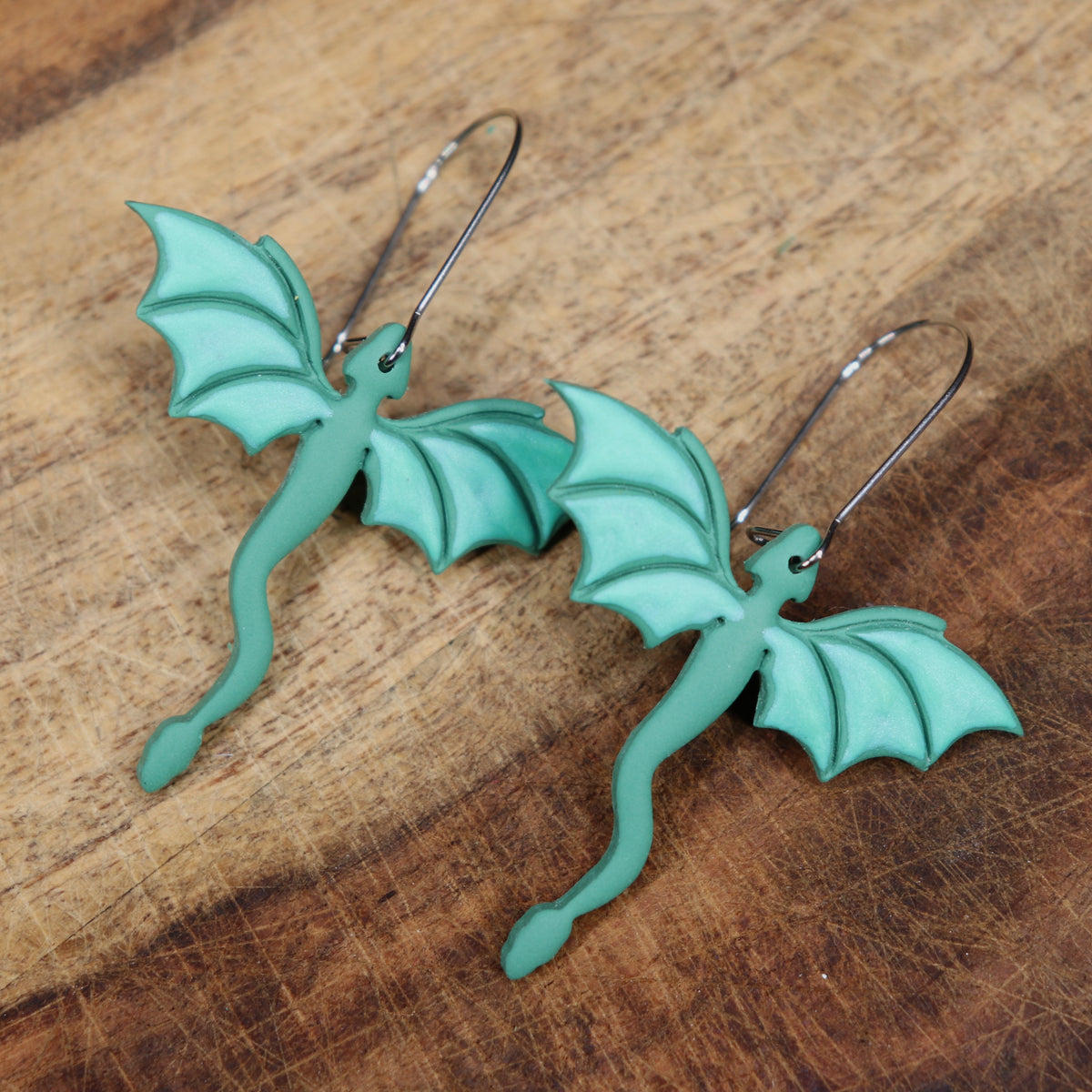 Painted Dragon Earrings