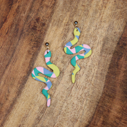 Multicolor Snake Earrings