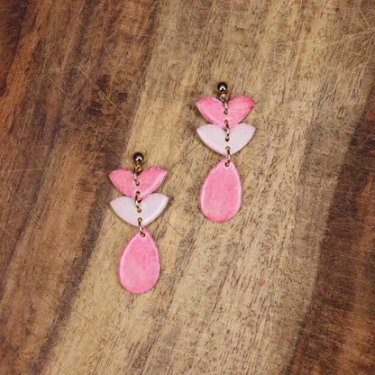 Emily Earrings in Red & Pink