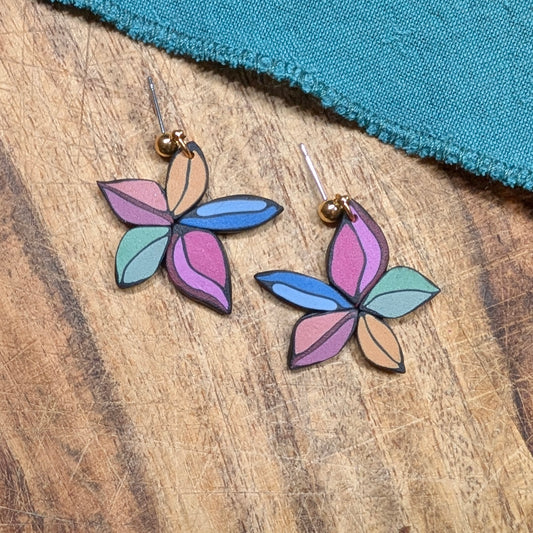 Bold Rainbow Flower Earrings 01