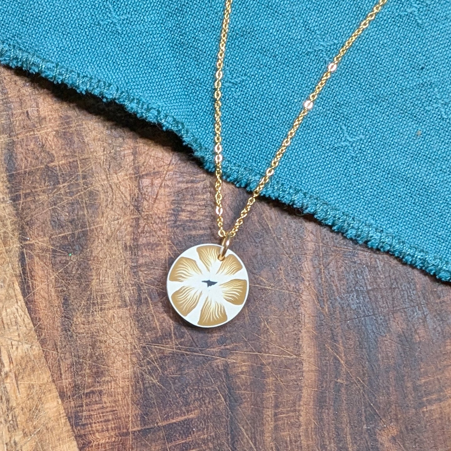 Yellow Ochre Flower Necklace