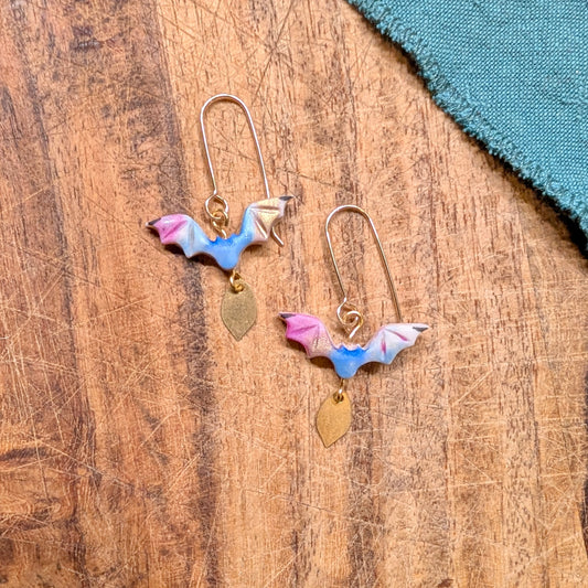 Multicolored Bat Earrings 01