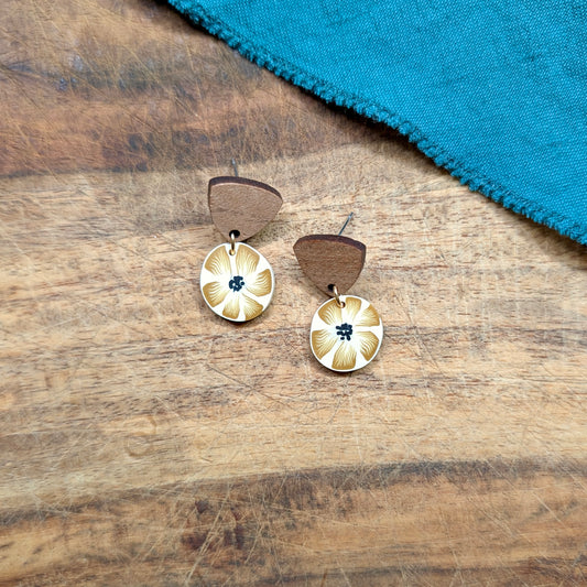 Jo Earrings in Yellow Ochre Flower