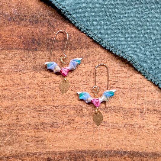 Multicolored Bat Earrings 02