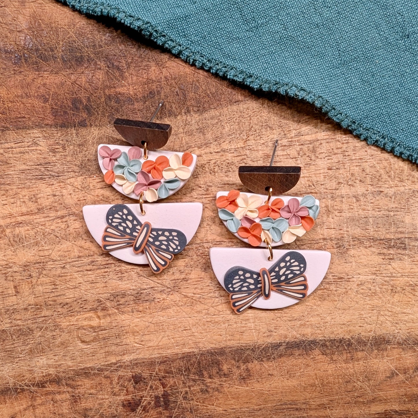 Egwene Earrings in Floral Butterflies