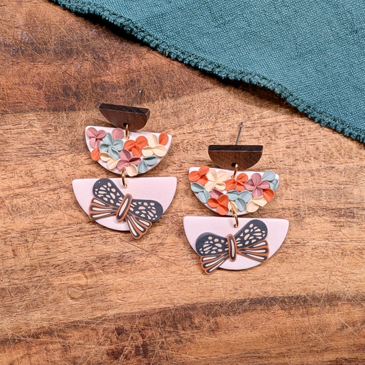 Egwene Earrings in Floral Butterflies