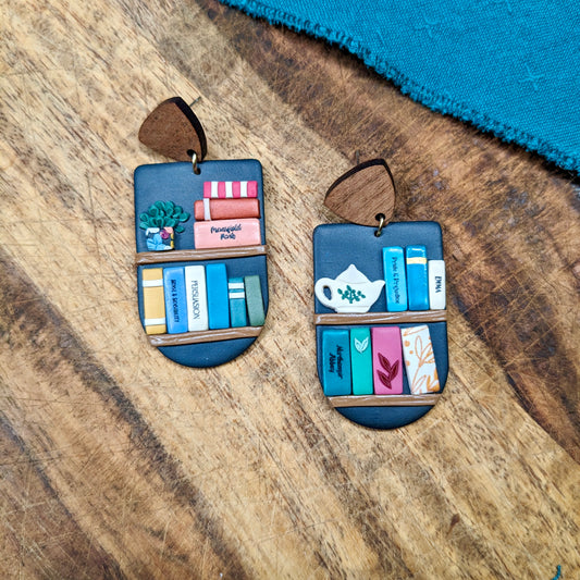 Jane Austen Bookshelf Earrings 02