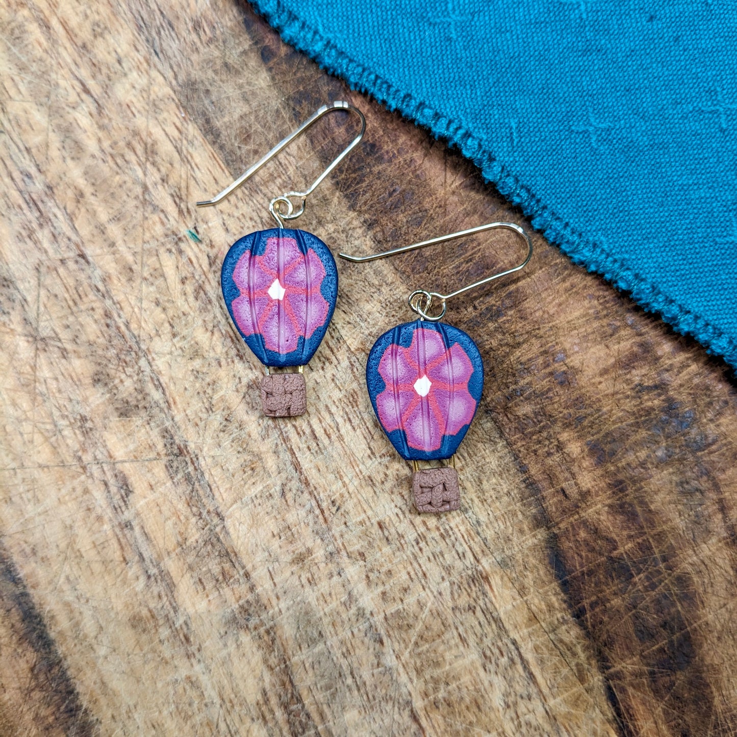 Floral Hot Air Balloon Earrings 03