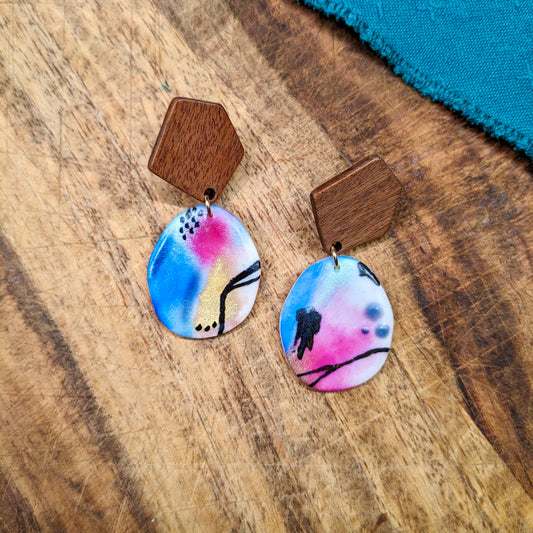Multicolored Abstract Earrings