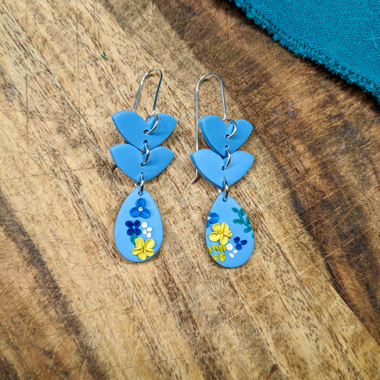 Emily Earrings in Cool Florals