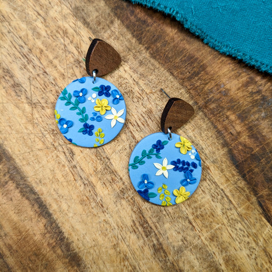 Meg Earrings in Cool Tone Florals