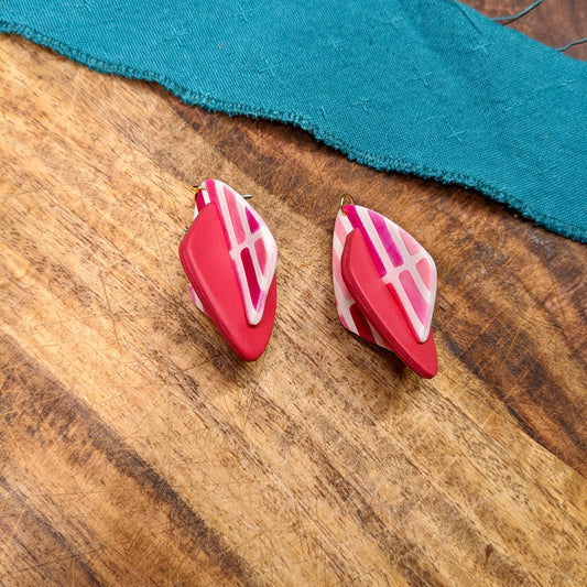 Origami Earrings in Pink Hues