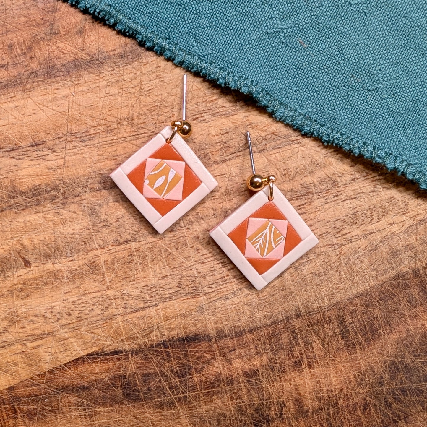 Quilt Block Earrings 01