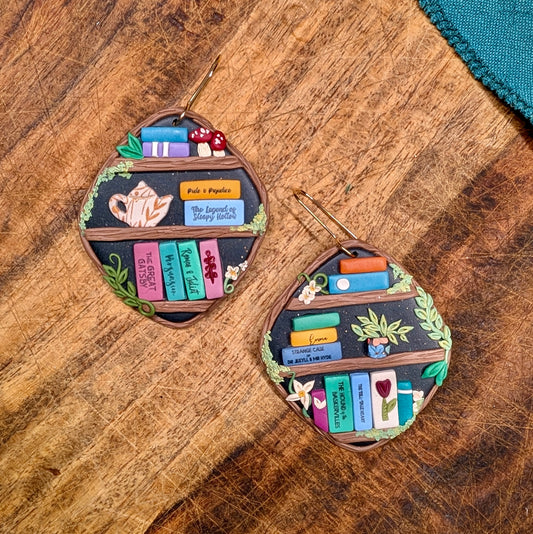 Elaine Earrings in Magic Tree Bookshelves