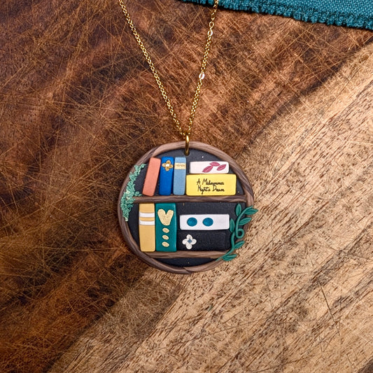 Magic Tree Bookshelf Pendant with "A Midsummer Night's Dream"