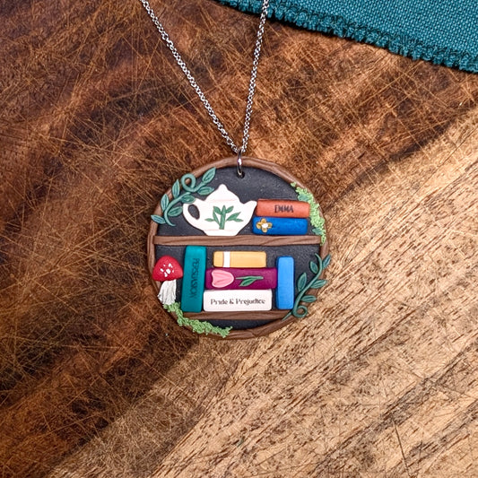 Jane Austen Magic Tree Bookshelf Pendant 02