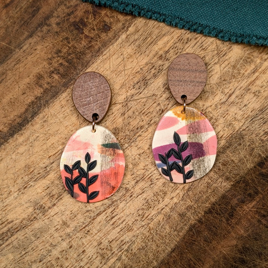 Growing Through Darkness - Oval Earrings