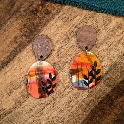 Growing Through Darkness - Oval Earrings
