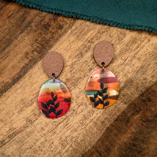 Growing Through Darkness - Oval Earrings