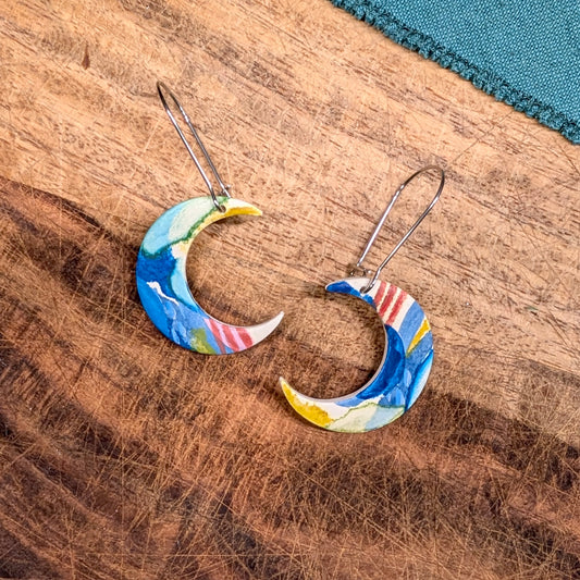 Luna Earrings in Abstract Watercolor