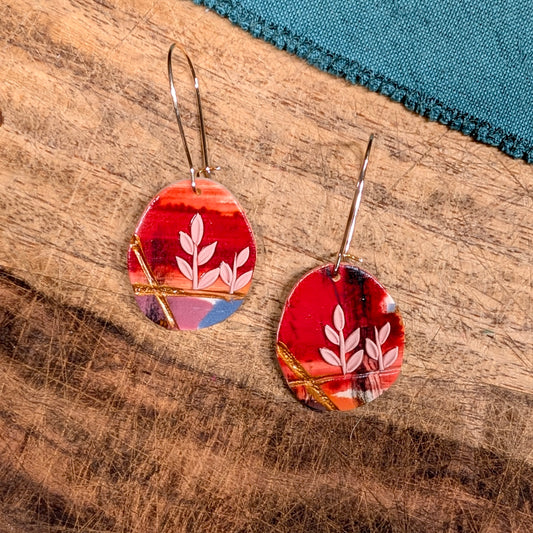 Oval Earrings in Growing through Darkness 04