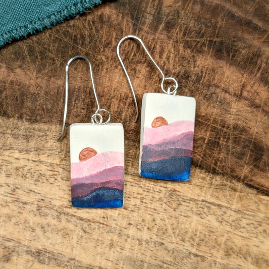 Painted Landscape Earrings