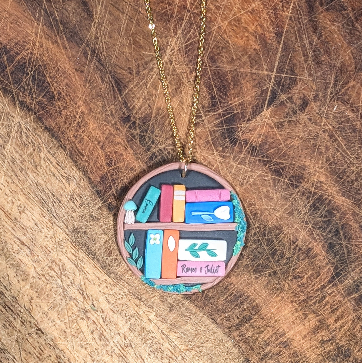 Magic Tree Bookshelf Pendant with "Emma" and "Romeo & Juliet"