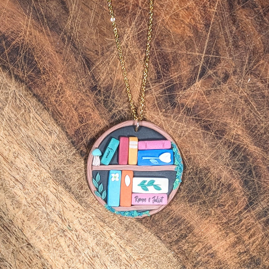 Magic Tree Bookshelf Pendant with "Emma" and "Romeo & Juliet"