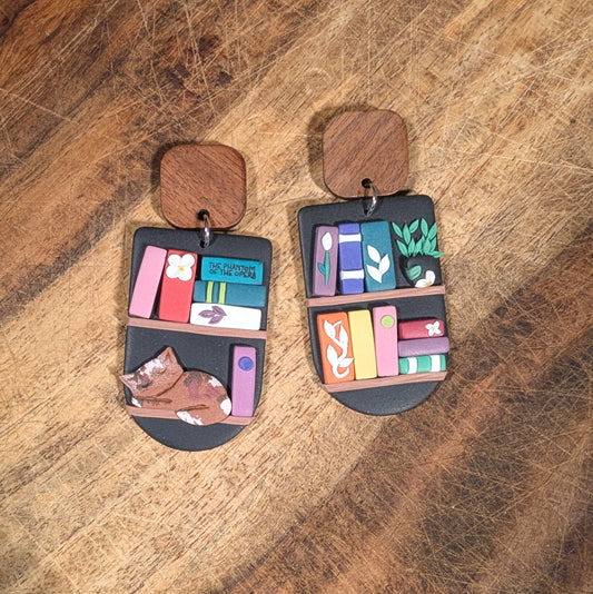 Elizabeth Bookshelf Earrings with "The Phantom of the Opera"