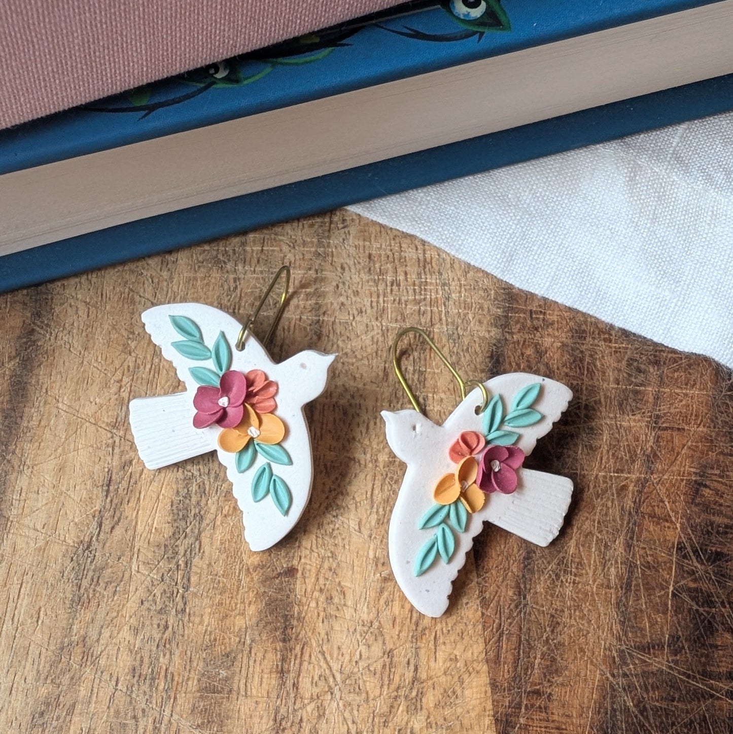 Peace Dove Floral Earrings