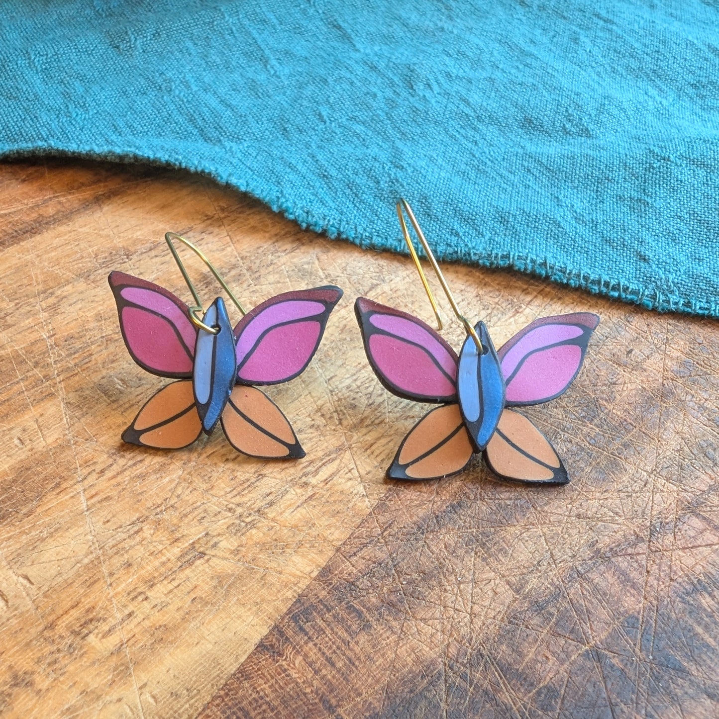 Bold Rainbow Butterfly Earrings