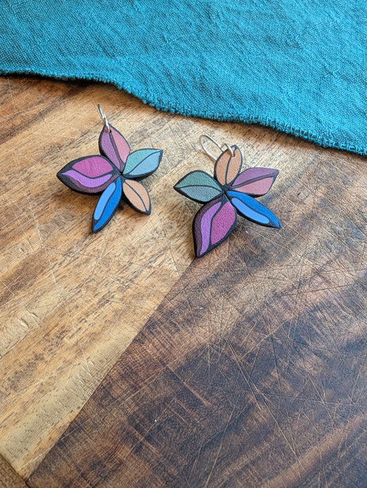 Bold Rainbow Flower Earrings 02